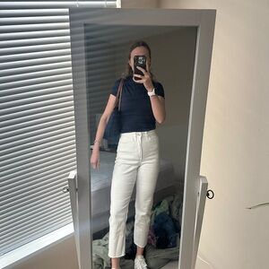 Hollister White ULTRA HIGH-RISE VINTAGE STRAIGHT Jeans